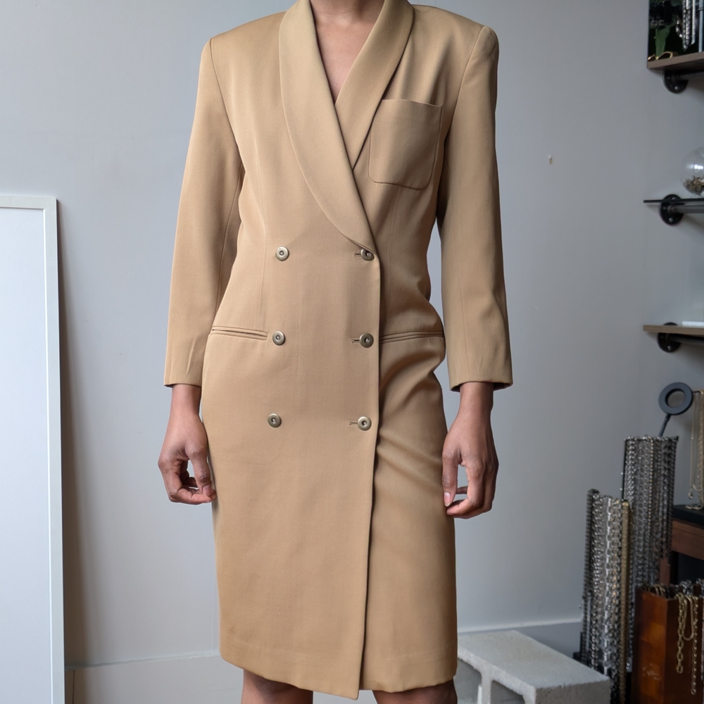 Vintage Elie Tahari double breasted tailored wool dress
